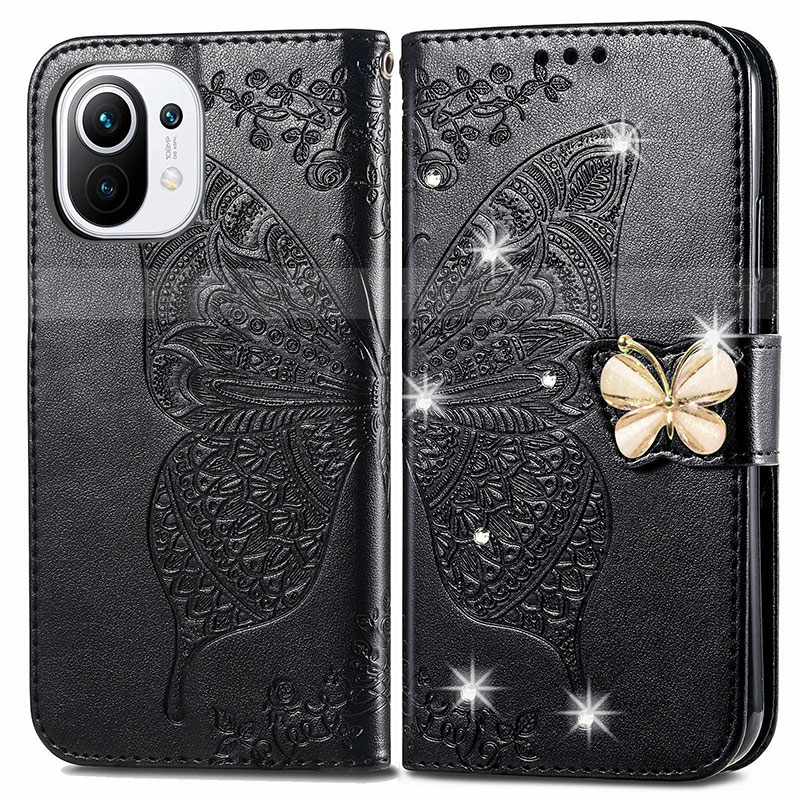 Coque Portefeuille Papillon Livre Cuir Etui Clapet pour Xiaomi Mi 11 Lite 4G Plus