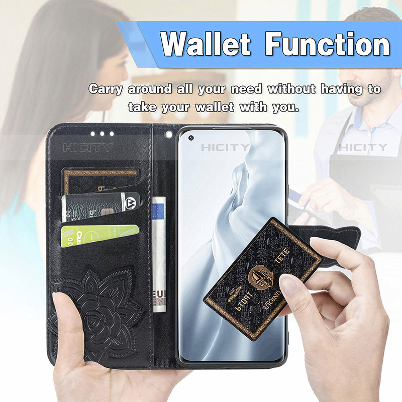 Coque Portefeuille Papillon Livre Cuir Etui Clapet pour Xiaomi Mi 11 Lite 4G Plus