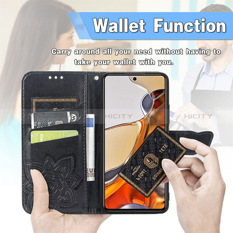 Coque Portefeuille Papillon Livre Cuir Etui Clapet pour Xiaomi Mi 11T Pro 5G Plus