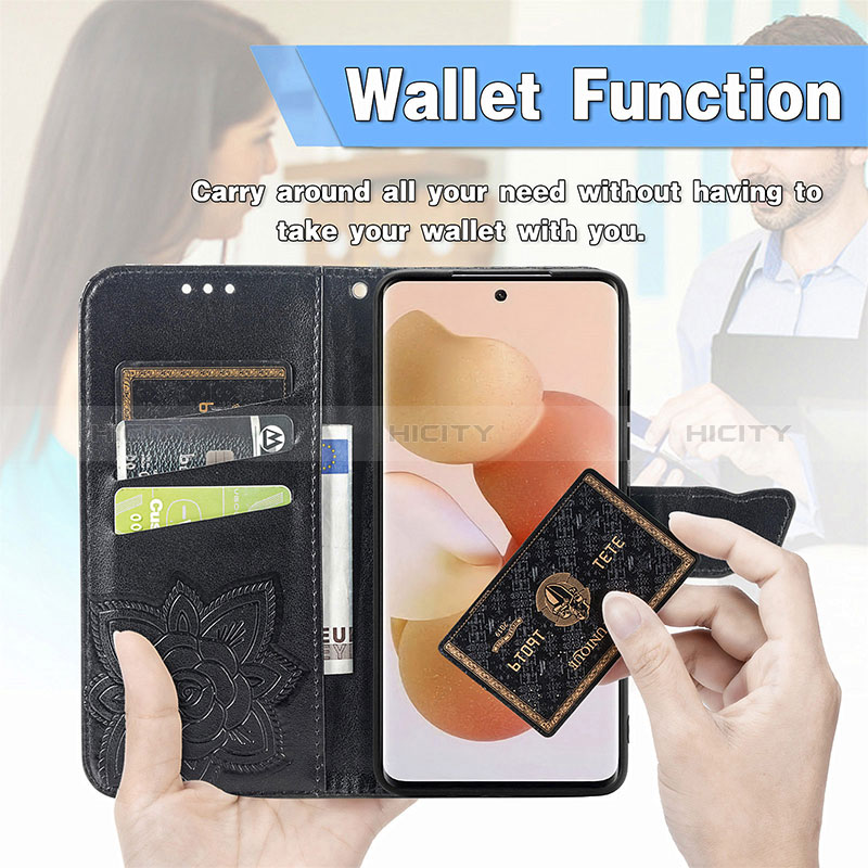 Coque Portefeuille Papillon Livre Cuir Etui Clapet pour Xiaomi Mi 12T Pro 5G Plus