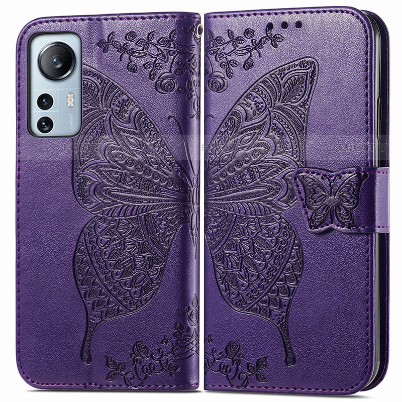 Coque Portefeuille Papillon Livre Cuir Etui Clapet pour Xiaomi Mi 12X 5G Plus