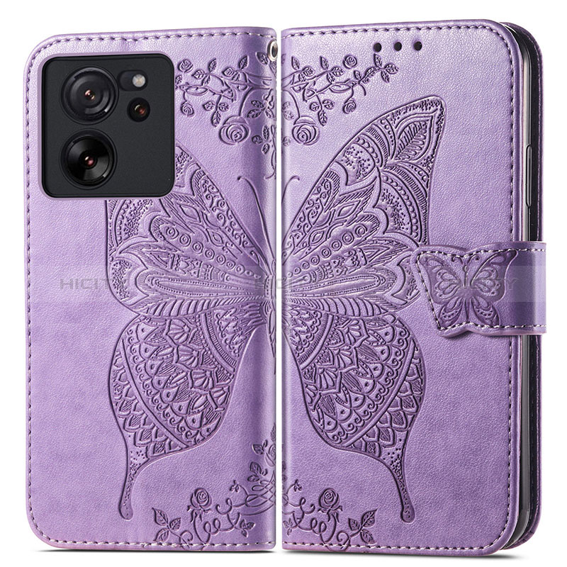 Coque Portefeuille Papillon Livre Cuir Etui Clapet pour Xiaomi Mi 13T 5G Plus