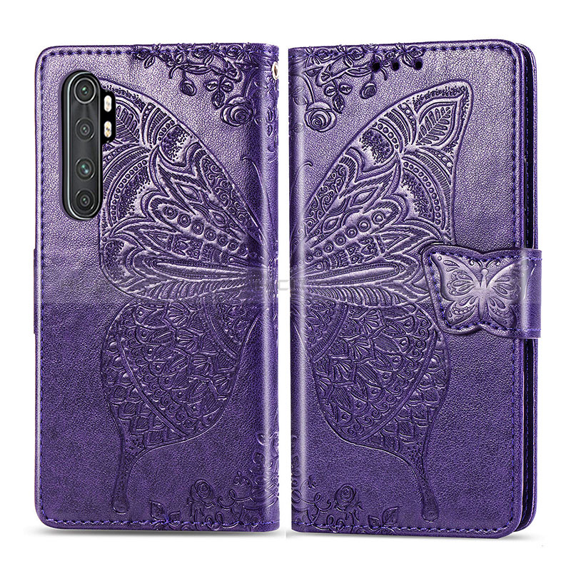 Coque Portefeuille Papillon Livre Cuir Etui Clapet pour Xiaomi Mi Note 10 Lite Plus