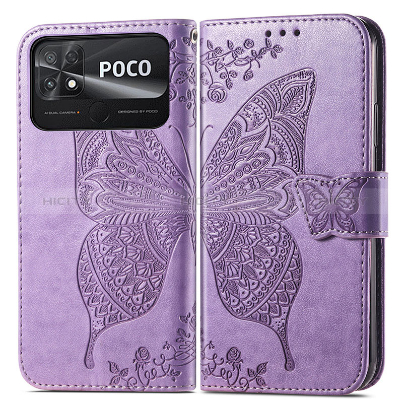Coque Portefeuille Papillon Livre Cuir Etui Clapet pour Xiaomi Poco C40 Plus