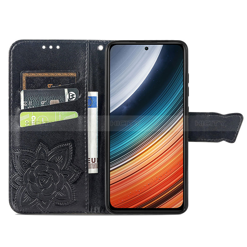 Coque Portefeuille Papillon Livre Cuir Etui Clapet pour Xiaomi Poco F4 5G Plus