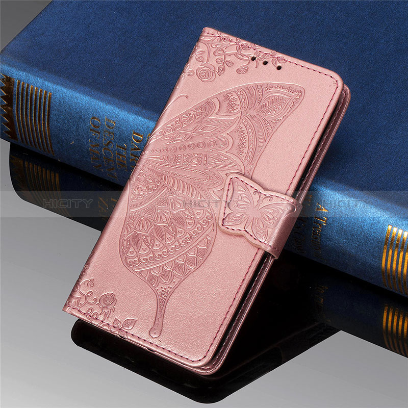 Coque Portefeuille Papillon Livre Cuir Etui Clapet pour Xiaomi Poco M2 Rose Plus