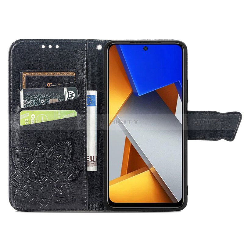 Coque Portefeuille Papillon Livre Cuir Etui Clapet pour Xiaomi Poco M4 Pro 4G Plus