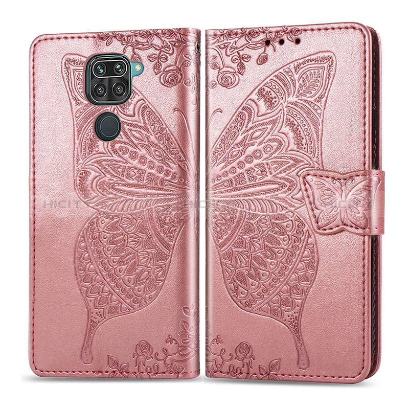 Coque Portefeuille Papillon Livre Cuir Etui Clapet pour Xiaomi Redmi 10X 4G Rose Plus