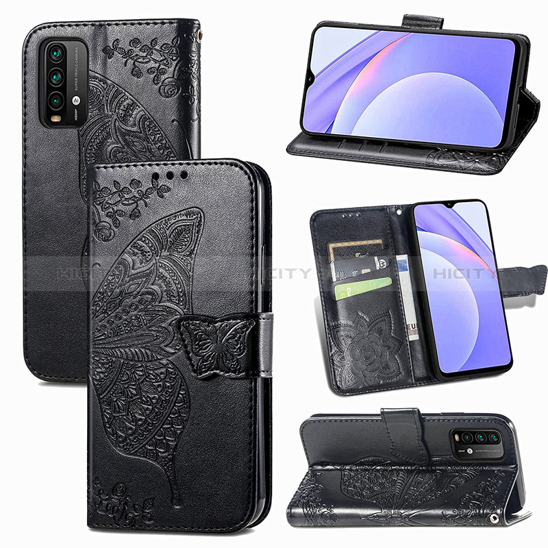 Coque Portefeuille Papillon Livre Cuir Etui Clapet pour Xiaomi Redmi 9 Power Plus