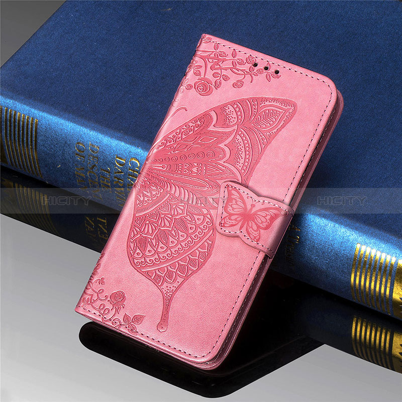 Coque Portefeuille Papillon Livre Cuir Etui Clapet pour Xiaomi Redmi 9 Prime India Rose Rouge Plus