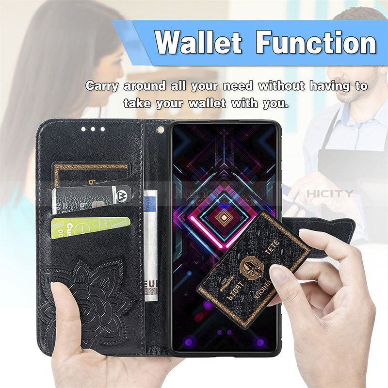 Coque Portefeuille Papillon Livre Cuir Etui Clapet pour Xiaomi Redmi K40 Gaming 5G Plus