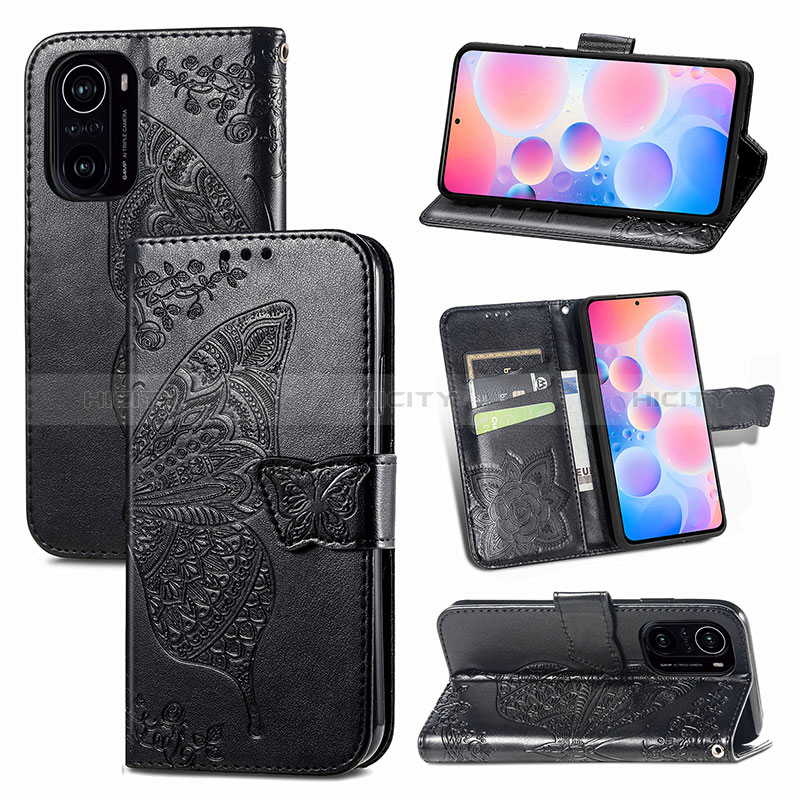 Coque Portefeuille Papillon Livre Cuir Etui Clapet pour Xiaomi Redmi K40 Pro 5G Plus