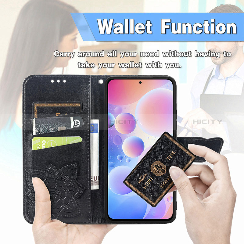 Coque Portefeuille Papillon Livre Cuir Etui Clapet pour Xiaomi Redmi K40 Pro+ Plus 5G Plus