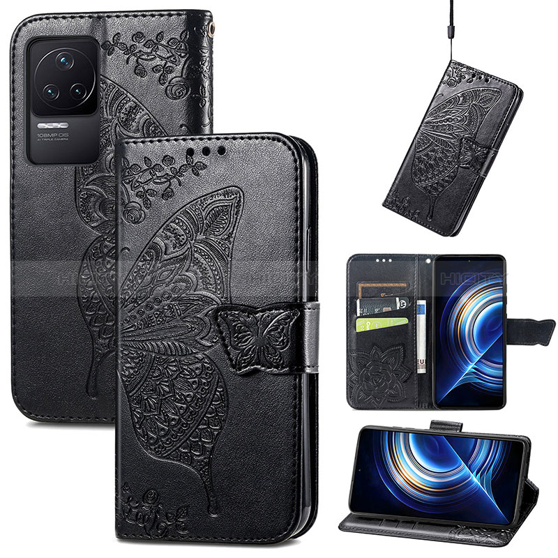 Coque Portefeuille Papillon Livre Cuir Etui Clapet pour Xiaomi Redmi K50 5G Plus