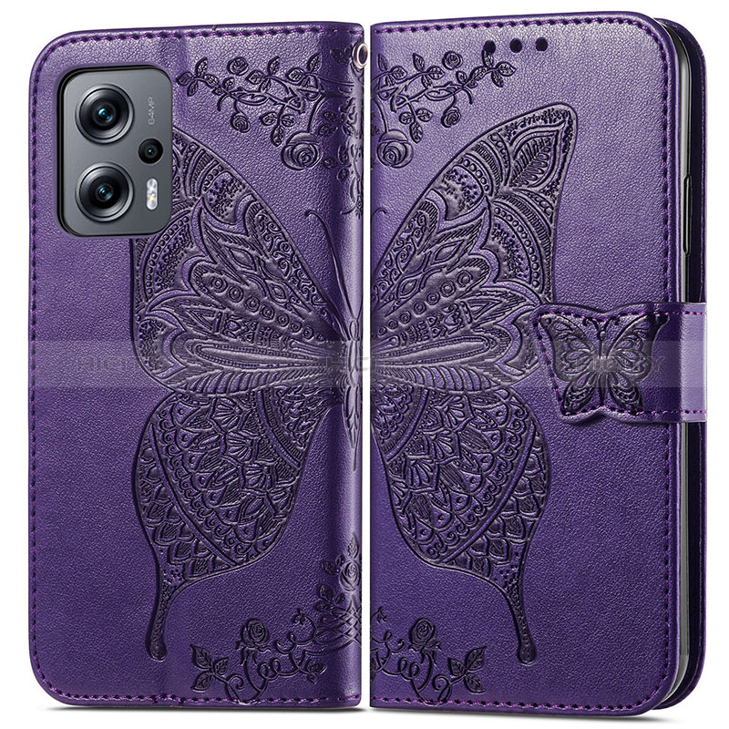 Coque Portefeuille Papillon Livre Cuir Etui Clapet pour Xiaomi Redmi K50i 5G Plus