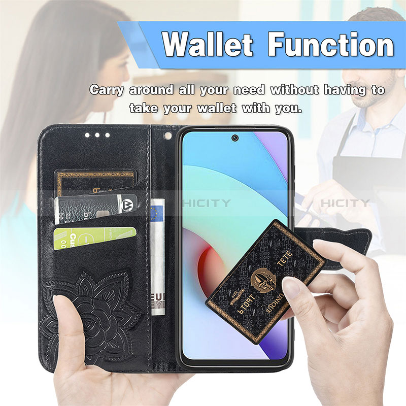 Coque Portefeuille Papillon Livre Cuir Etui Clapet pour Xiaomi Redmi Note 11 4G (2021) Plus