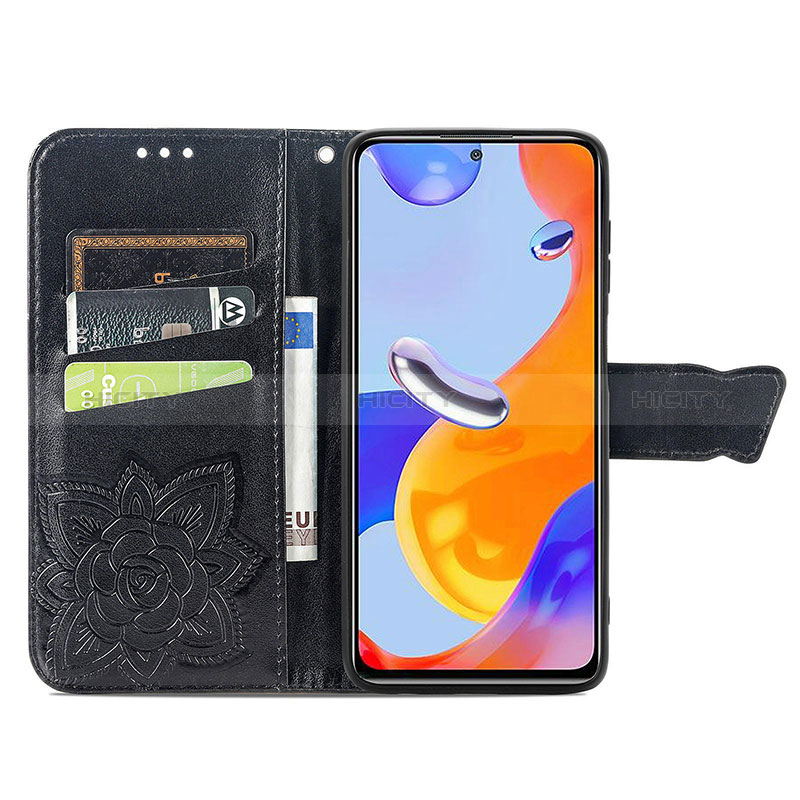 Coque Portefeuille Papillon Livre Cuir Etui Clapet pour Xiaomi Redmi Note 11 Pro 4G Plus