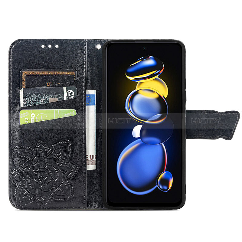 Coque Portefeuille Papillon Livre Cuir Etui Clapet pour Xiaomi Redmi Note 11T Pro+ Plus 5G Plus