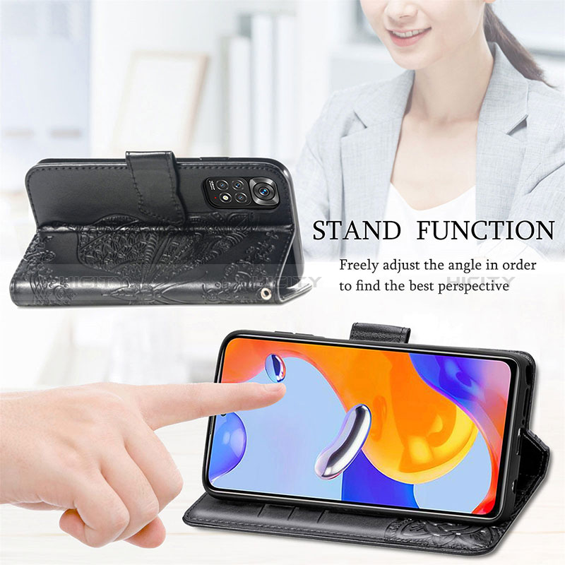 Coque Portefeuille Papillon Livre Cuir Etui Clapet pour Xiaomi Redmi Note 12 Pro 4G Plus