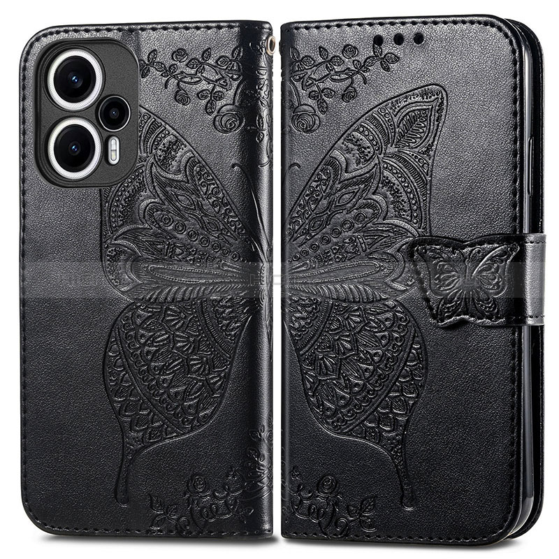 Coque Portefeuille Papillon Livre Cuir Etui Clapet pour Xiaomi Redmi Note 12 Turbo 5G Plus