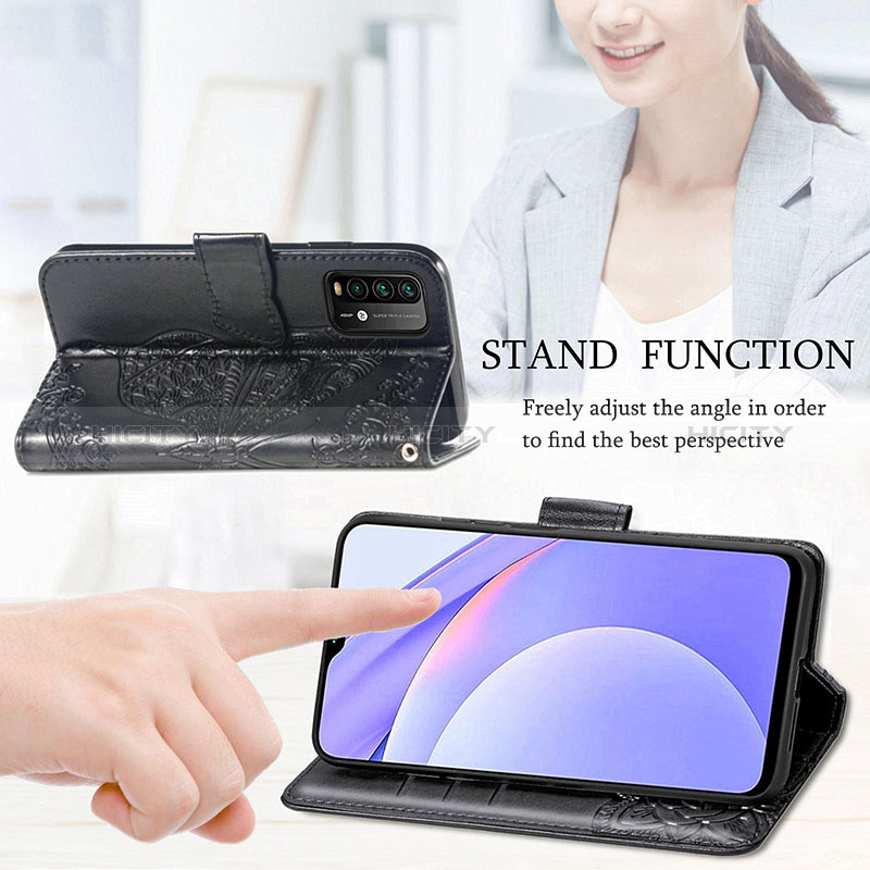 Coque Portefeuille Papillon Livre Cuir Etui Clapet pour Xiaomi Redmi Note 9 4G Plus