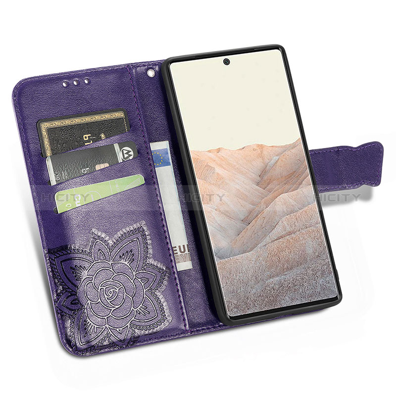 Coque Portefeuille Papillon Livre Cuir Etui Clapet S01D pour Google Pixel 6 5G Plus