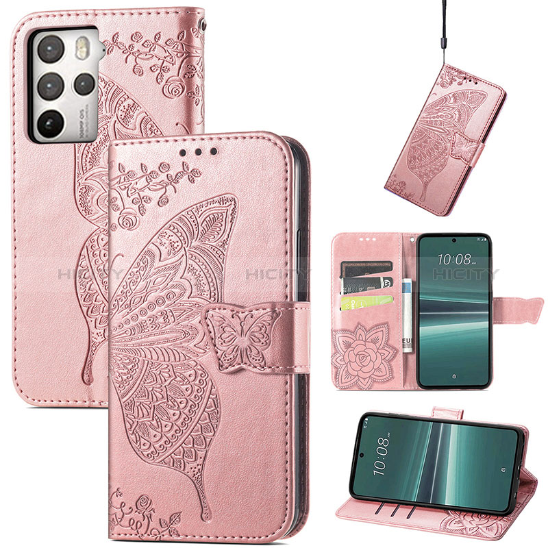 Coque Portefeuille Papillon Livre Cuir Etui Clapet S01D pour HTC U23 5G Plus