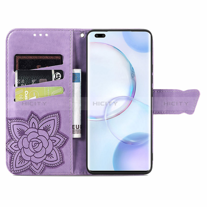 Coque Portefeuille Papillon Livre Cuir Etui Clapet S01D pour Huawei Honor 50 Pro 5G Plus