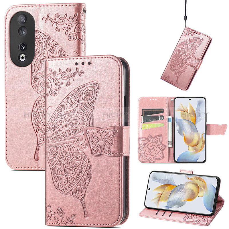 Coque Portefeuille Papillon Livre Cuir Etui Clapet S01D pour Huawei Honor 90 5G Plus