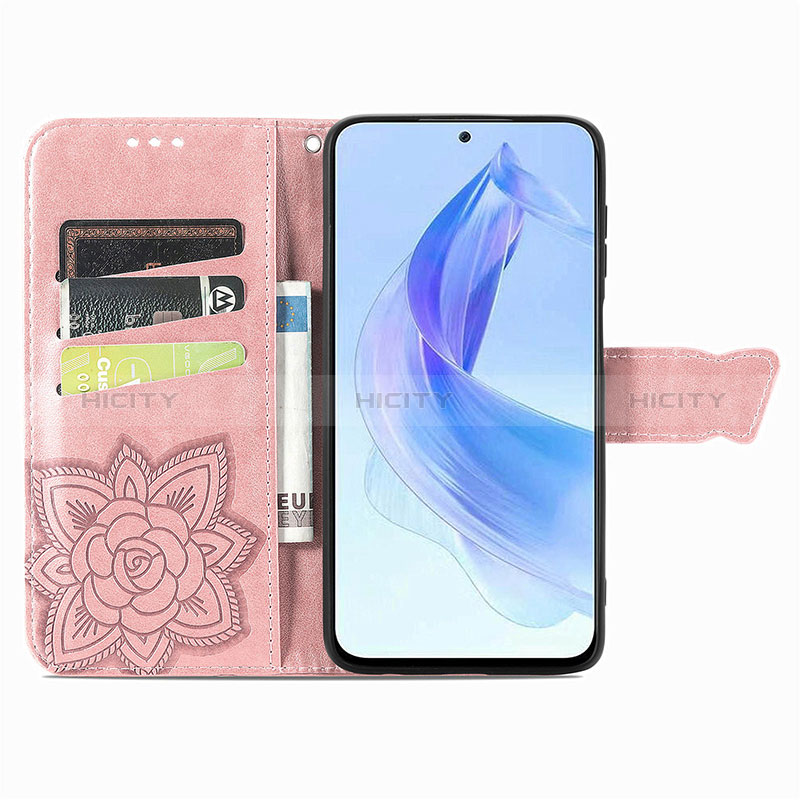 Coque Portefeuille Papillon Livre Cuir Etui Clapet S01D pour Huawei Honor 90 Lite 5G Plus