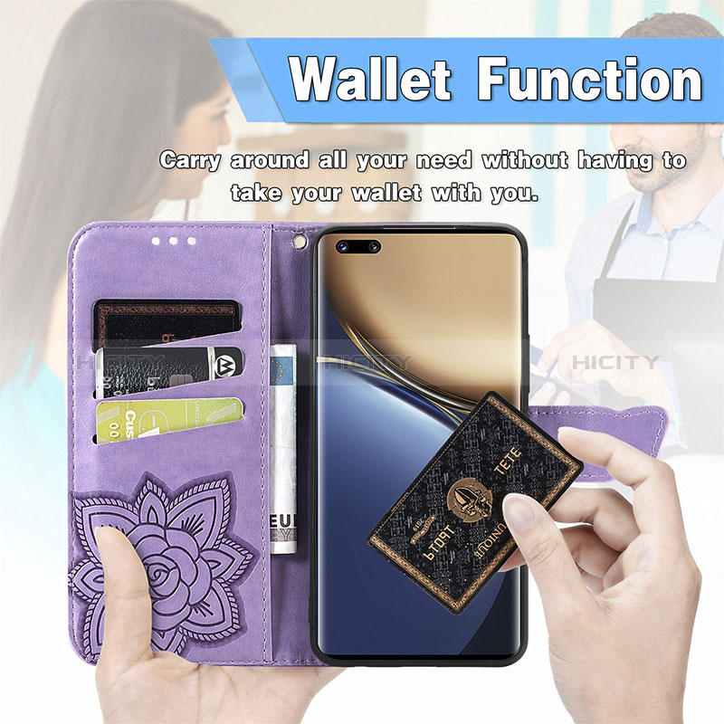 Coque Portefeuille Papillon Livre Cuir Etui Clapet S01D pour Huawei Honor Magic3 5G Plus