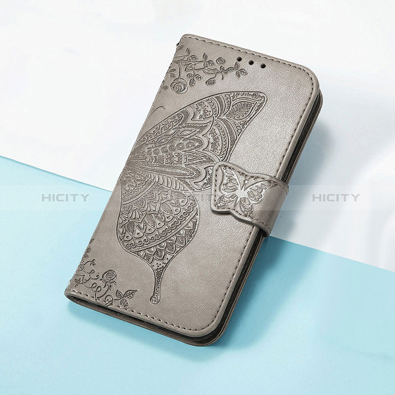 Coque Portefeuille Papillon Livre Cuir Etui Clapet S01D pour Huawei Honor V40 5G Gris Plus