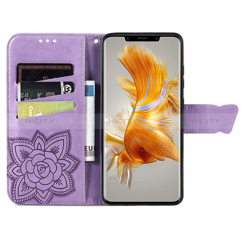 Coque Portefeuille Papillon Livre Cuir Etui Clapet S01D pour Huawei Mate 50 Pro Plus