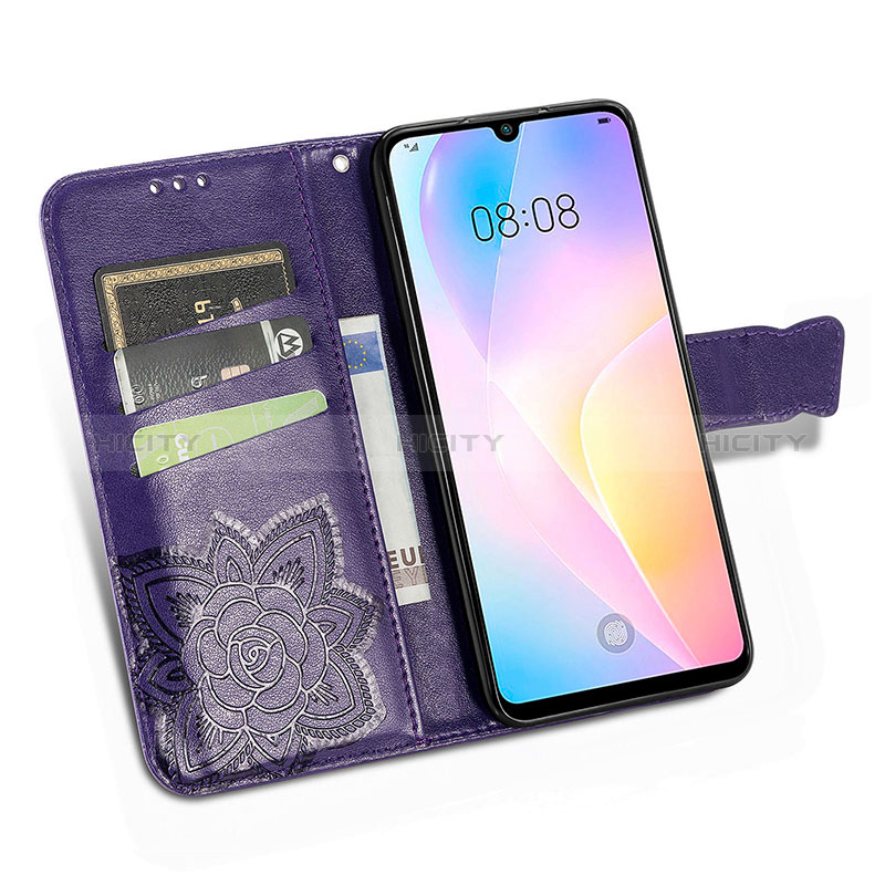 Coque Portefeuille Papillon Livre Cuir Etui Clapet S01D pour Huawei Nova 8 SE 4G Plus