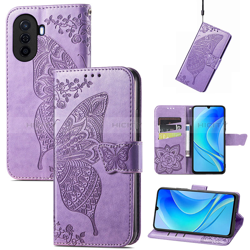 Coque Portefeuille Papillon Livre Cuir Etui Clapet S01D pour Huawei Nova Y71 Plus