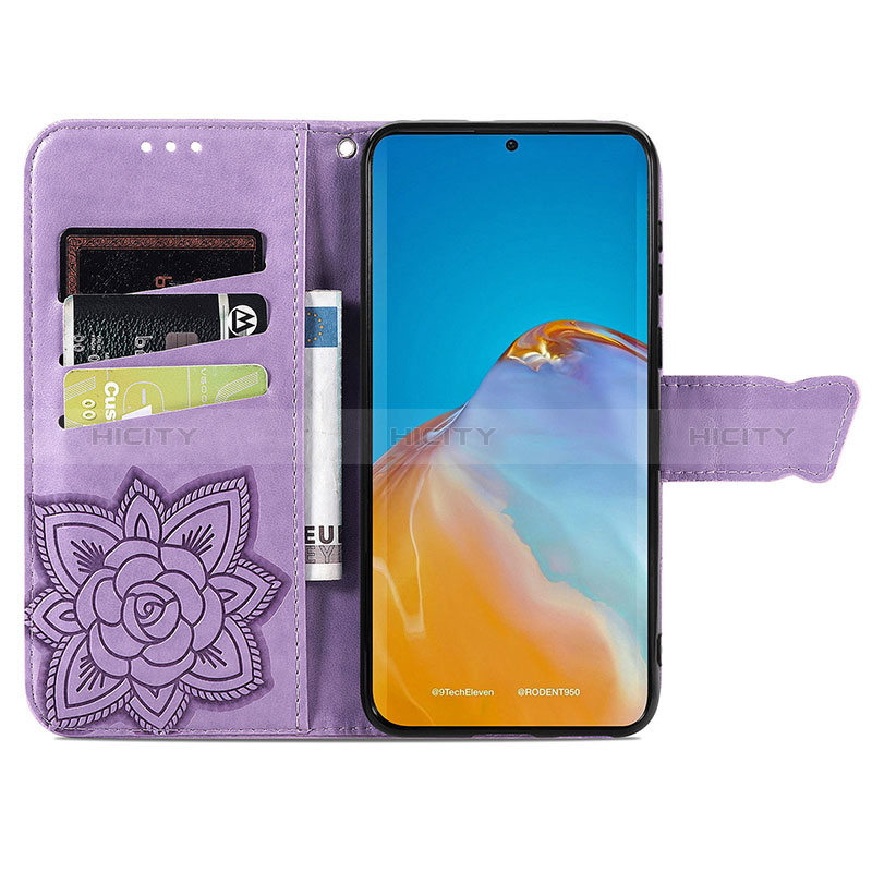 Coque Portefeuille Papillon Livre Cuir Etui Clapet S01D pour Huawei P50 Pro Plus