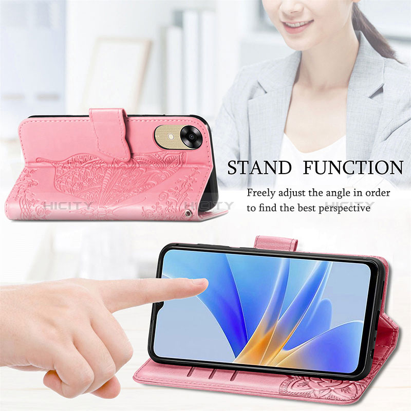 Coque Portefeuille Papillon Livre Cuir Etui Clapet S01D pour Oppo A17K Plus