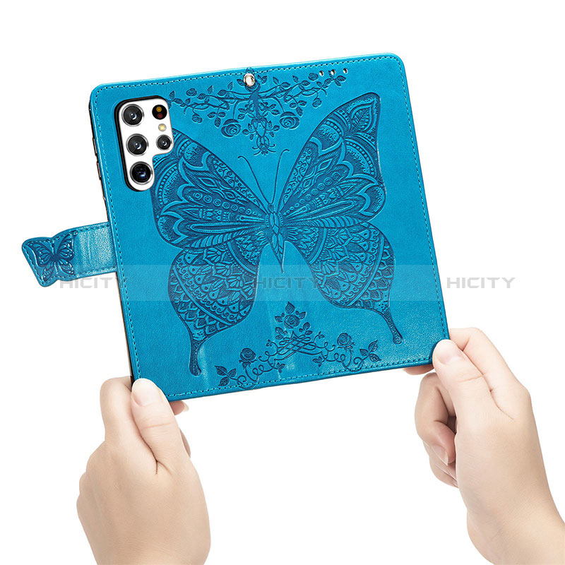 Coque Portefeuille Papillon Livre Cuir Etui Clapet S01D pour Samsung Galaxy S24 Ultra 5G Plus