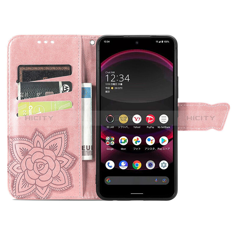 Coque Portefeuille Papillon Livre Cuir Etui Clapet S01D pour Sharp Aquos R8 Pro Plus