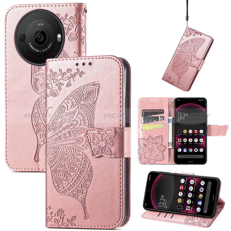 Coque Portefeuille Papillon Livre Cuir Etui Clapet S01D pour Sharp Aquos R8 Pro Plus