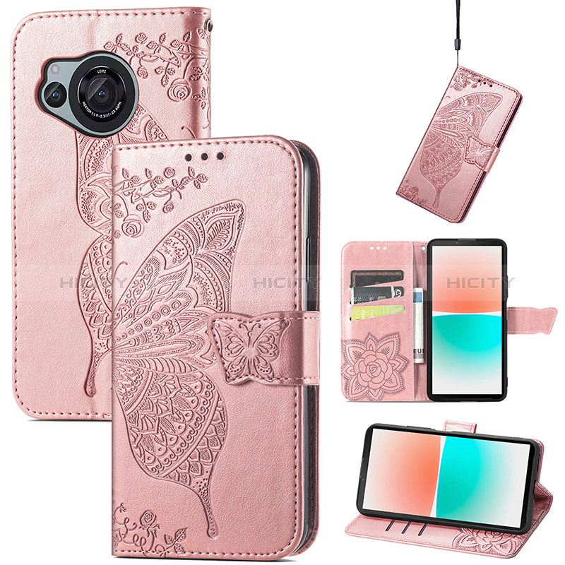 Coque Portefeuille Papillon Livre Cuir Etui Clapet S01D pour Sharp Aquos R8s Plus