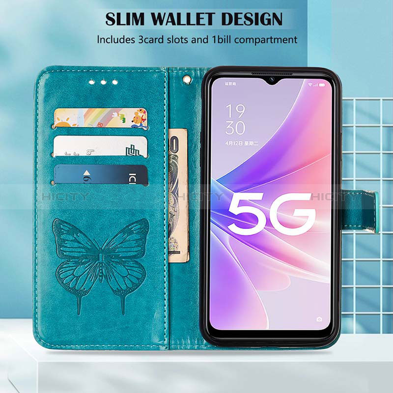 Coque Portefeuille Papillon Livre Cuir Etui Clapet Y01B pour Oppo A57 5G Plus