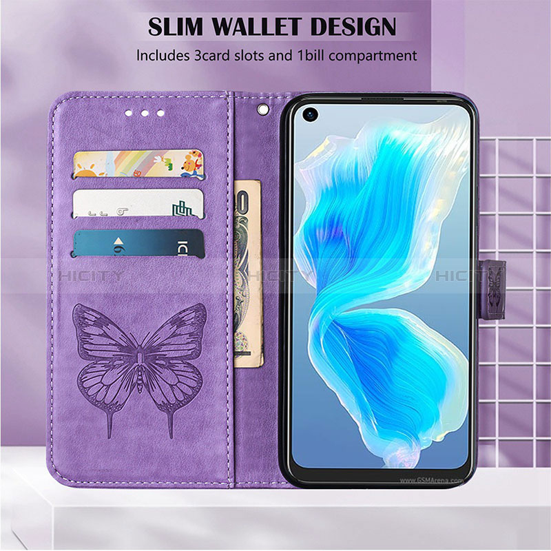 Coque Portefeuille Papillon Livre Cuir Etui Clapet Y01B pour Oppo A96 4G Plus