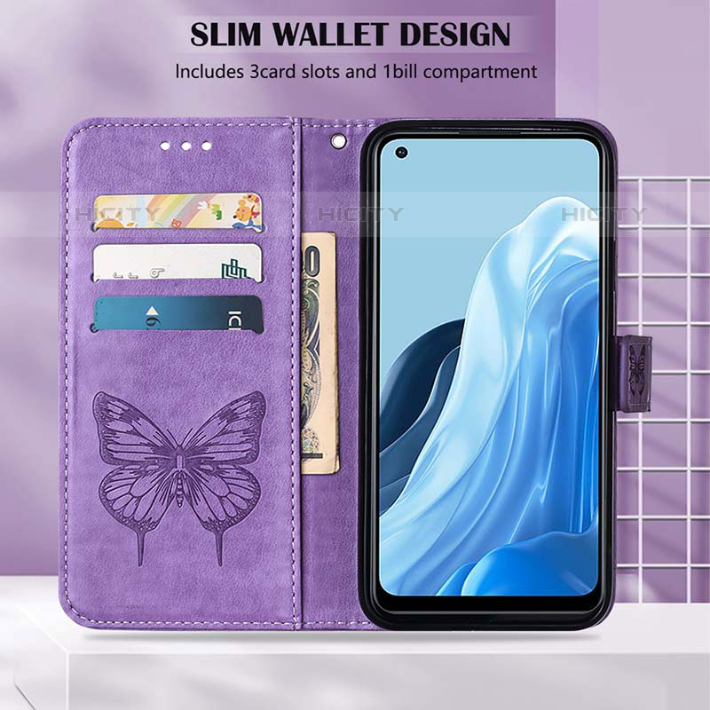 Coque Portefeuille Papillon Livre Cuir Etui Clapet Y01B pour Oppo F21 Pro 4G Plus