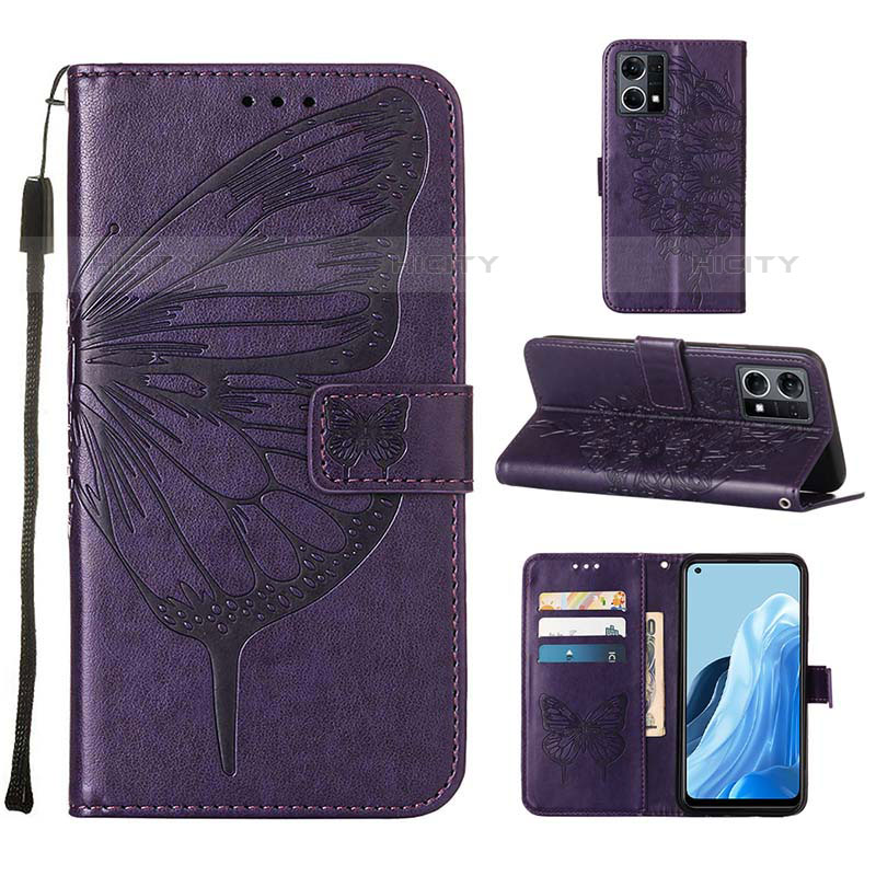 Coque Portefeuille Papillon Livre Cuir Etui Clapet Y01B pour Oppo F21 Pro 4G Plus