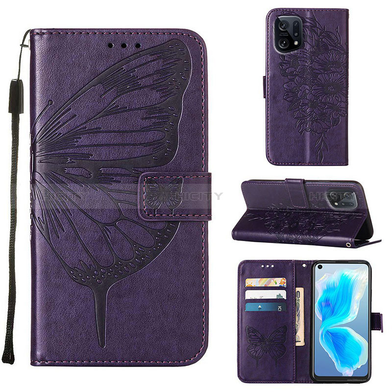 Coque Portefeuille Papillon Livre Cuir Etui Clapet Y01B pour Oppo Find X5 5G Plus