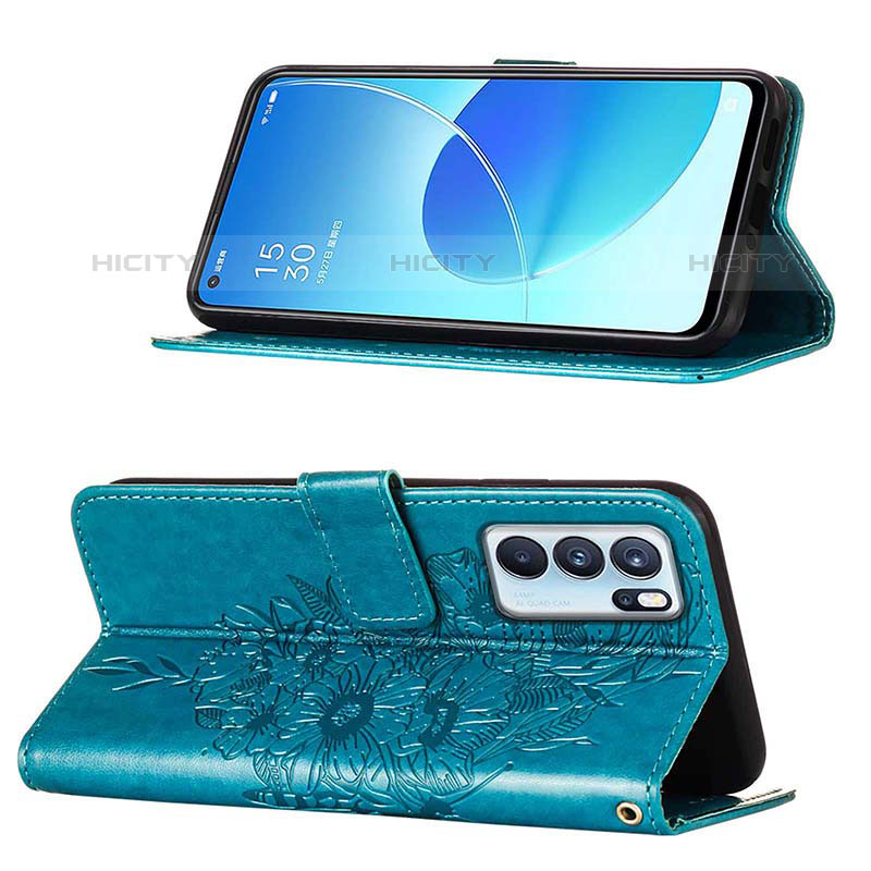 Coque Portefeuille Papillon Livre Cuir Etui Clapet Y01B pour Oppo Reno6 Pro 5G India Plus