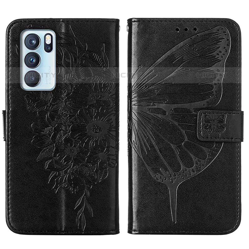 Coque Portefeuille Papillon Livre Cuir Etui Clapet Y01B pour Oppo Reno6 Pro 5G India Plus