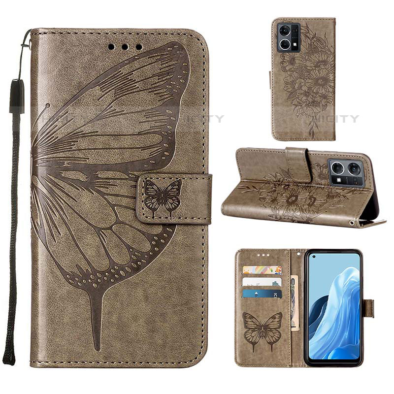 Coque Portefeuille Papillon Livre Cuir Etui Clapet Y01B pour Oppo Reno7 4G Plus