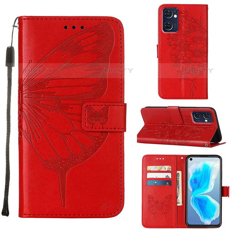 Coque Portefeuille Papillon Livre Cuir Etui Clapet Y01B pour Oppo Reno7 5G Plus